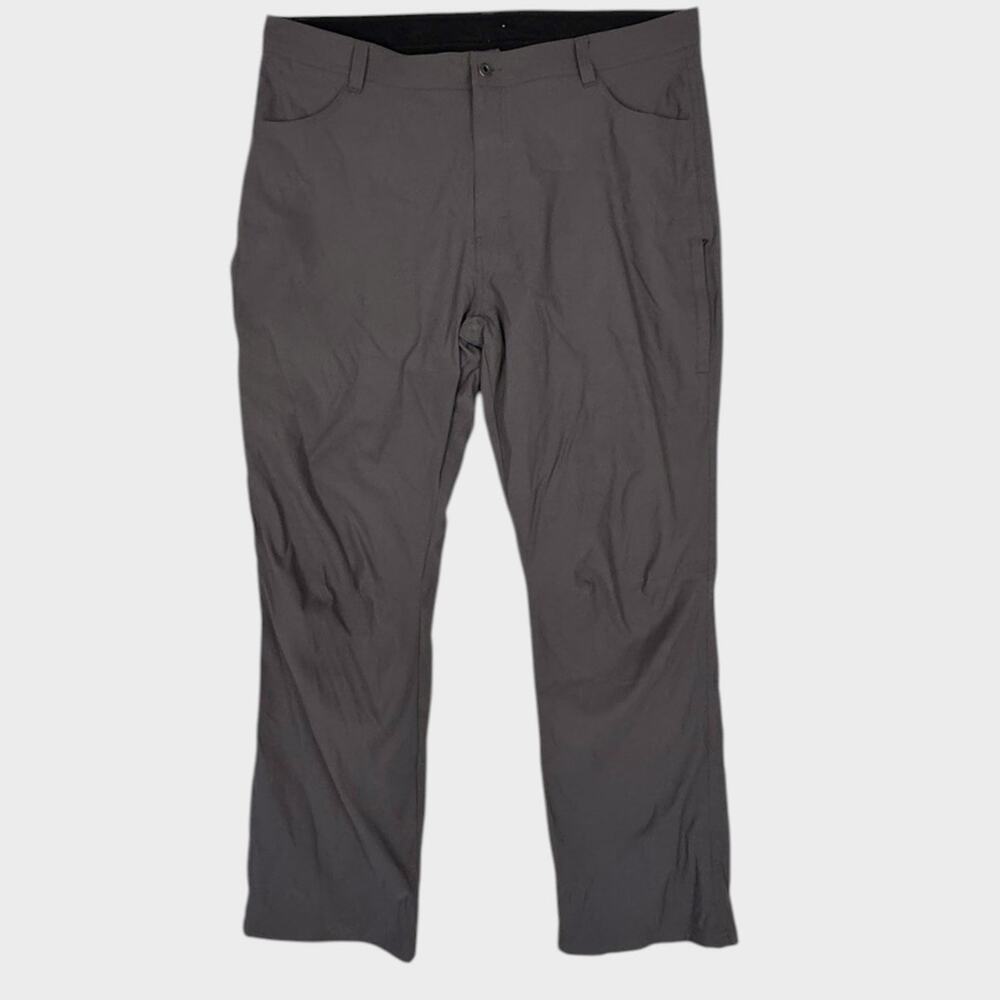 Eddie Bauer Mens 40 x 32 Fleece Lined Gray Nylon Pants Dark Gray